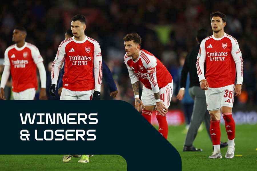 Arsenal's players react after their FA Cup defeat