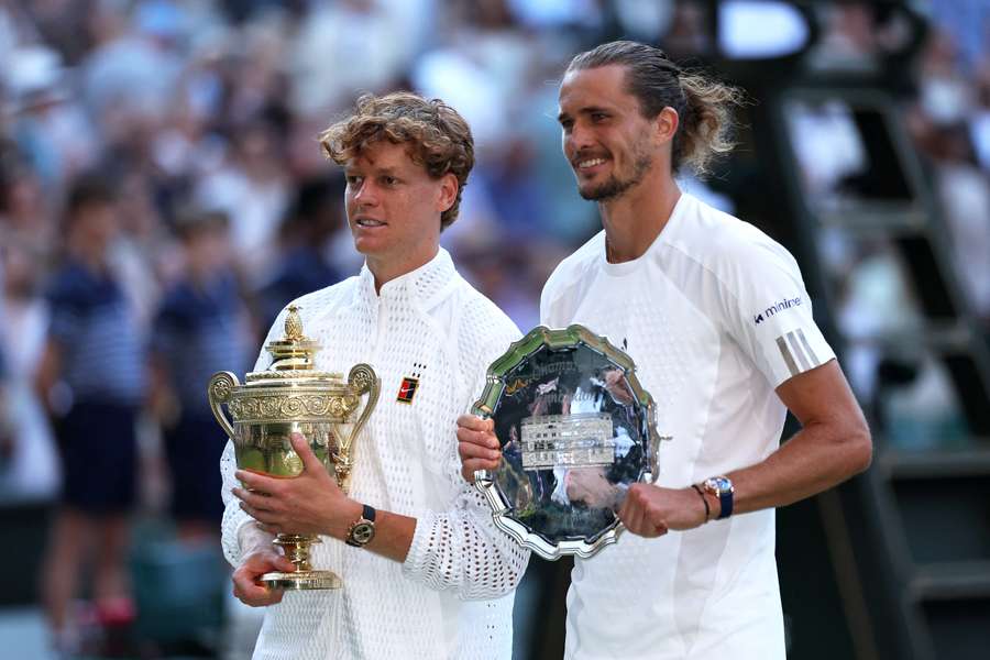 Jannik Sinner and Alexander Zverev at Wimbleon Jannik Sinner and Alexander Zverev at Wimbleon