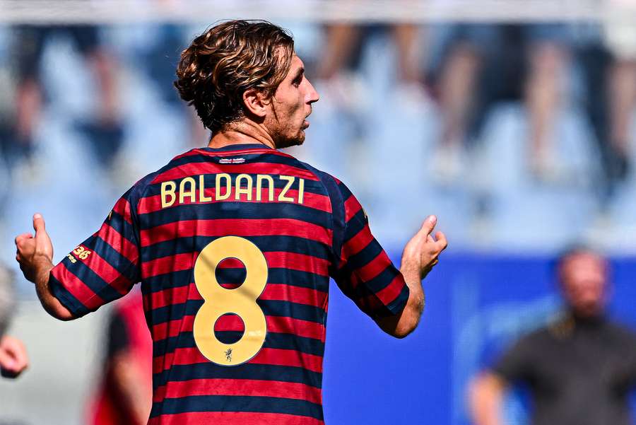 La reazione di Baldanzi alla rete annullata La reazione di Baldanzi alla rete annullata