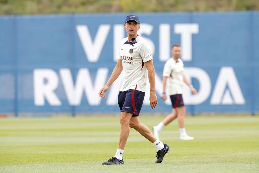 Luis Enrique à l'entraînement.