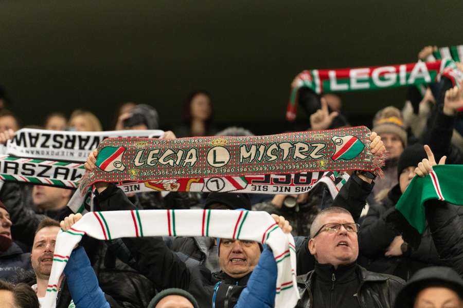 Legia Warsaw fans support their team during their win against Lincoln Red Imps. Legia Warsaw fans support their team during their win against Lincoln Red Imps.