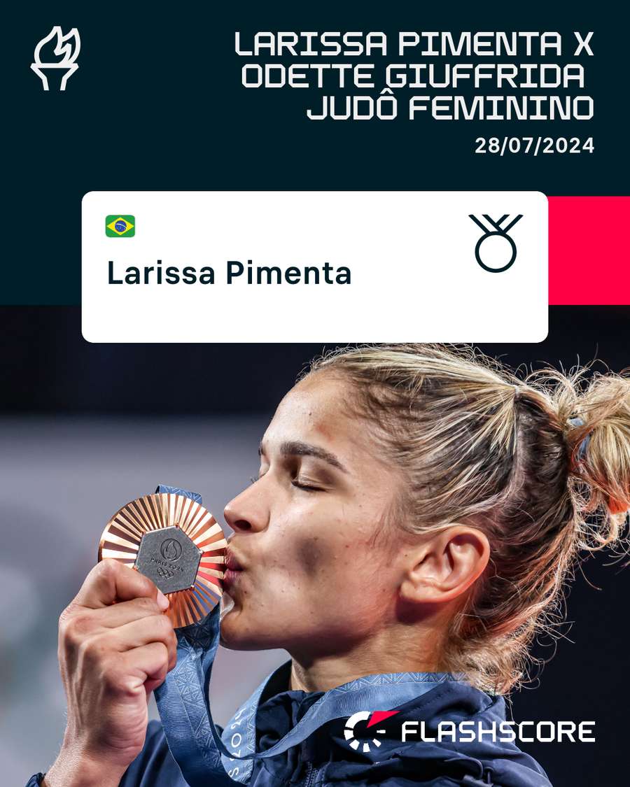 Larissa conseguiu sonhada medalha de bronze nos Jogos