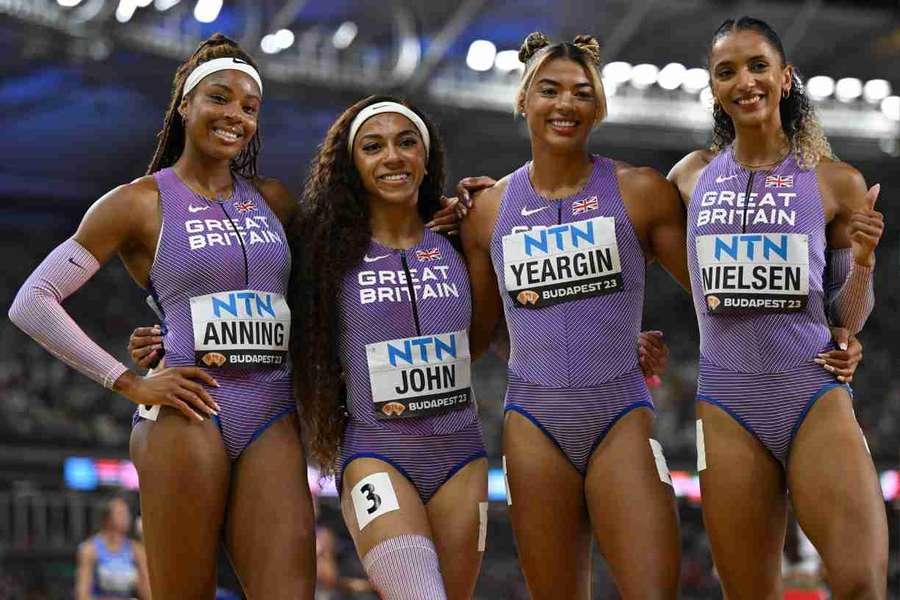 GB women's 4x400m relay team qualified for Sunday's final GB women's 4x400m relay team qualified for Sunday's final
