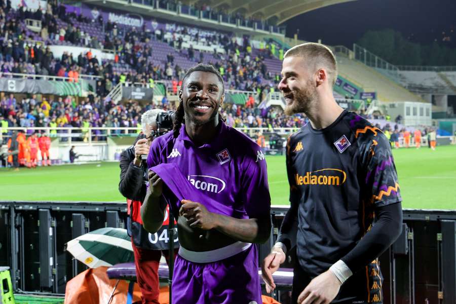 Moise Kean e De Gea no Franchi