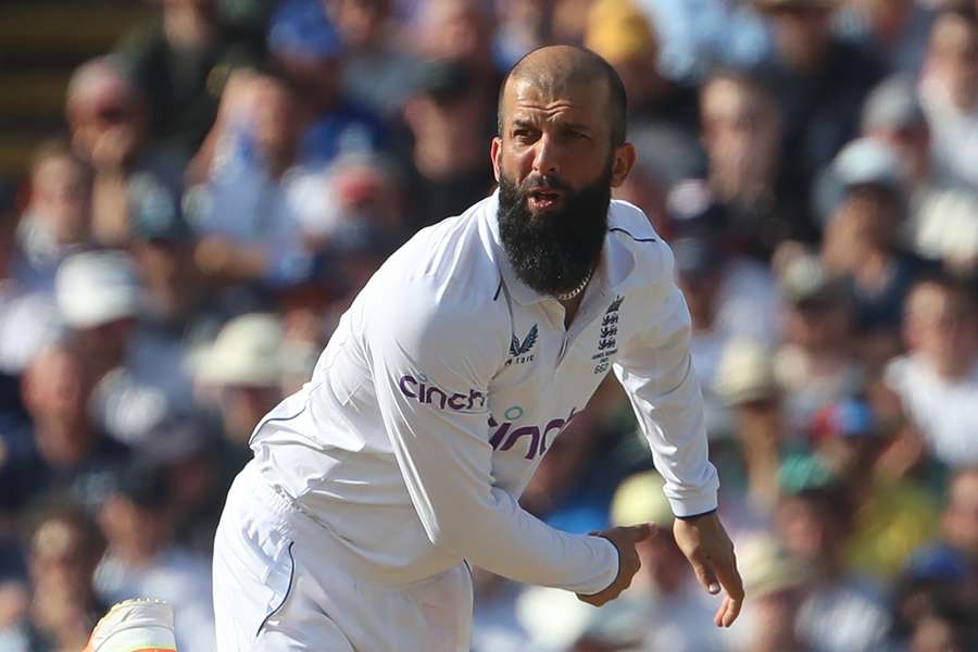 Moeen Ali blistered his index finger bowling for England during the first Ashes Test