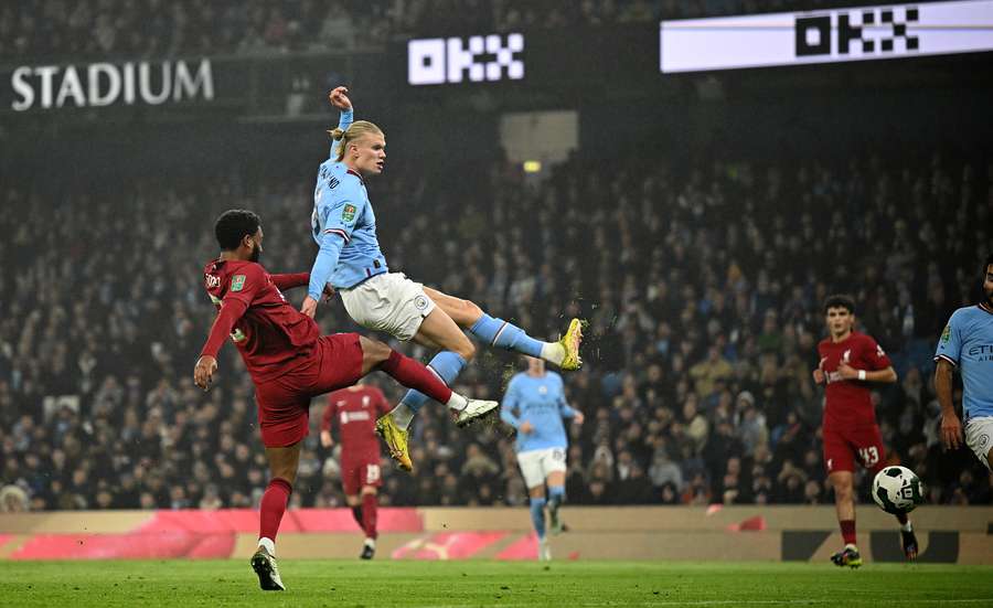 Haaland deschide scorul în partida cu Liverpool