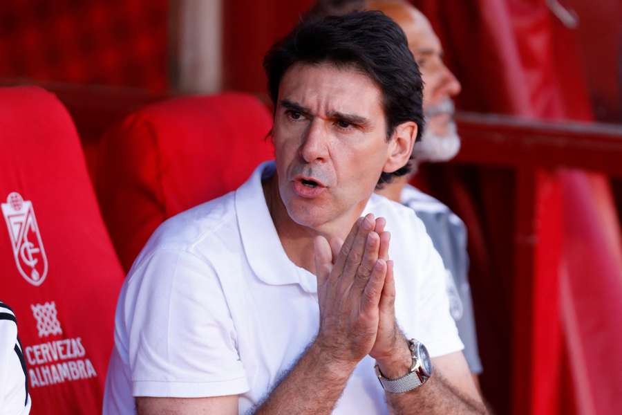 Aitor Karanka, en el banquillo del Granada