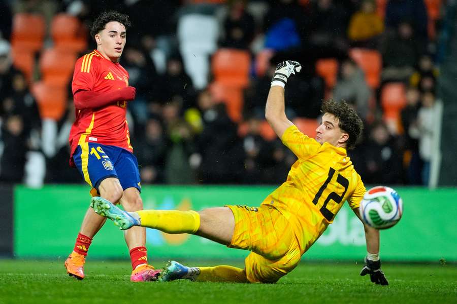 Jan Virgili, no momento em que marcou o segundo golo frente a San Marino Jan Virgili, no momento em que marcou o segundo golo frente a San Marino