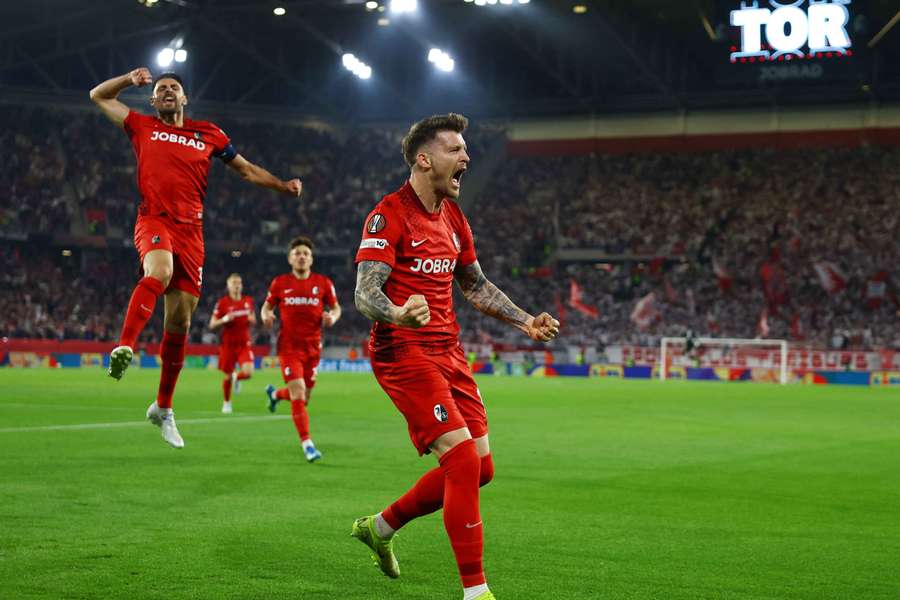 Lukas Kubler celebrates vital goal
