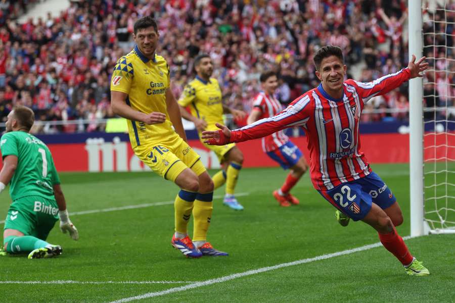 Giuliano Simeone viert zijn eerste doelpunt voor Atletico Madrid