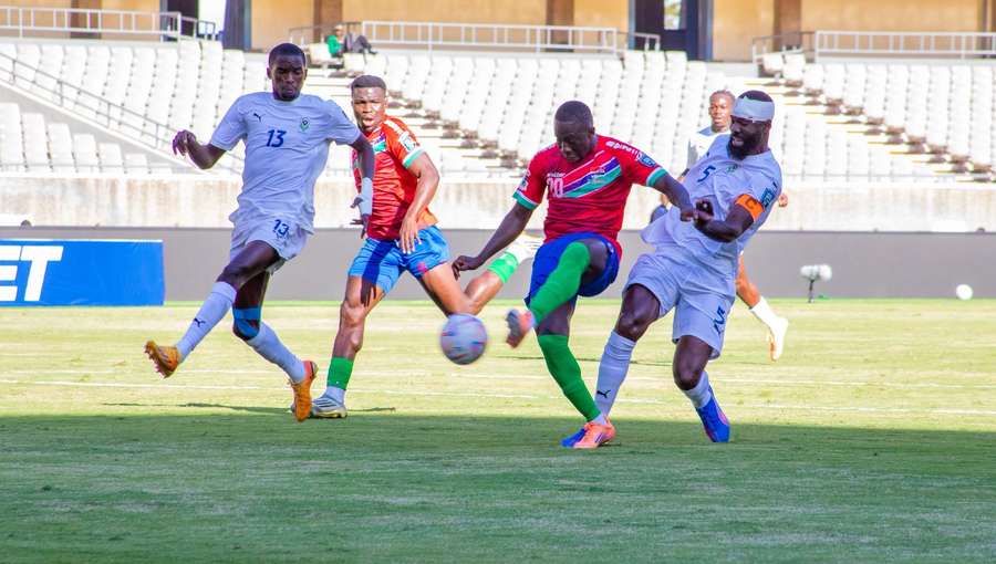 Yankuba Minteh scores for Gambia to make it 1-1 Yankuba Minteh scores for Gambia to make it 1-1