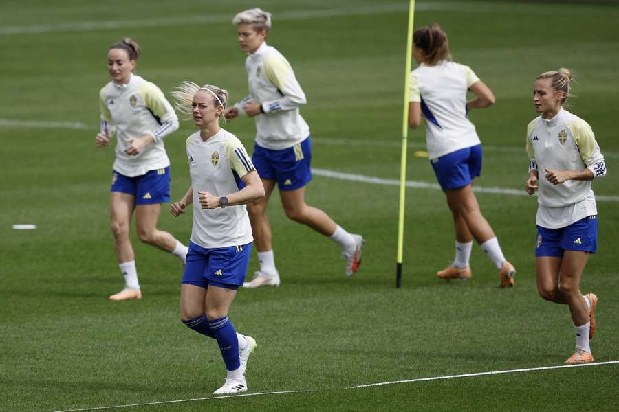 Jogadoras suecas preparam duelo com a Austrália