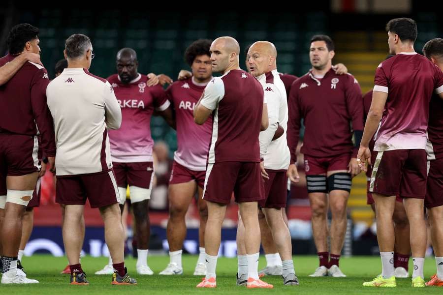 Bordeaux-Begles pictured at their captain's run at the Principality Stadium