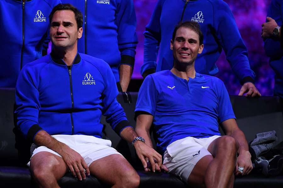 Nadal (dir.) participou da despedida de Federer (esq.) na Laver Cup 2022