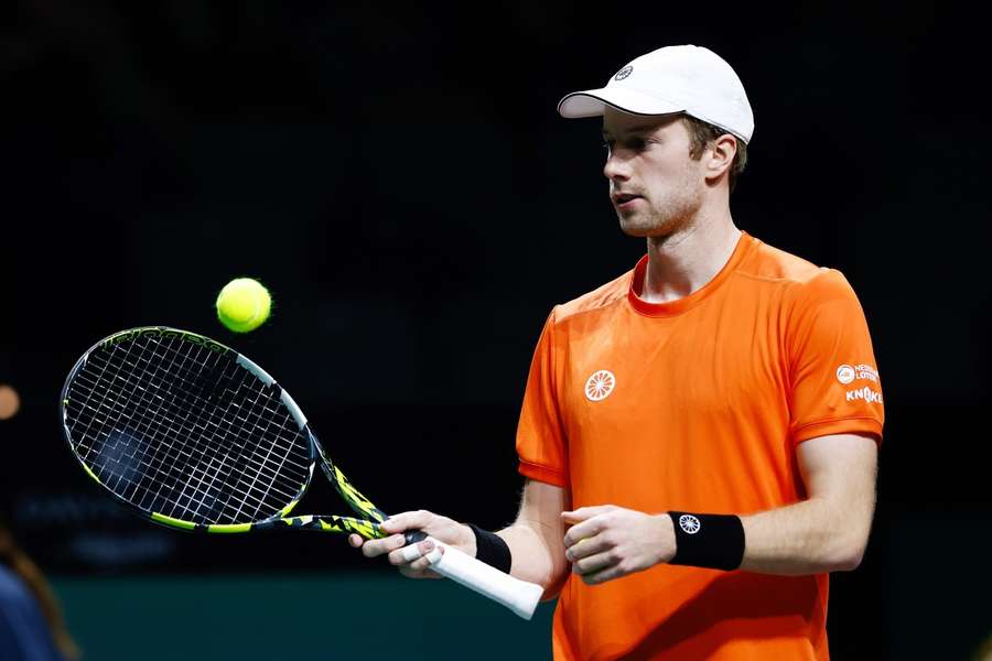 Van de Zandschulp vorig jaar in actie tijdens de Davis Cup