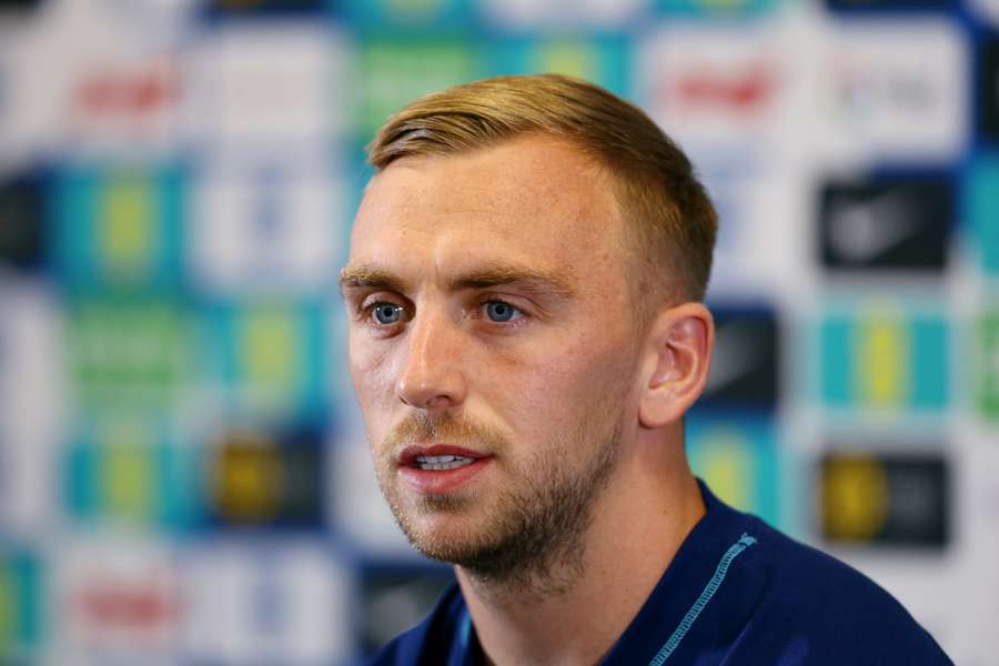 Jarrod Bowen speaks to journalists at St George's Park