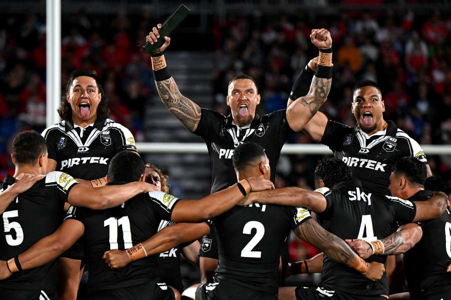 New Zealand's rugby league team performs a haka at last year's Pacific Championships.