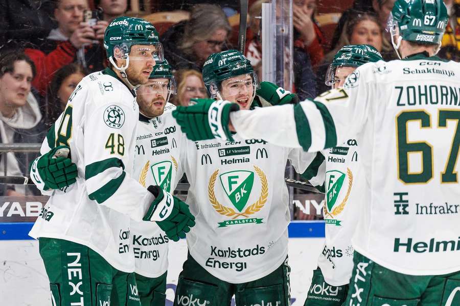 Farjestad celebrate finishing fifth after Lulea win