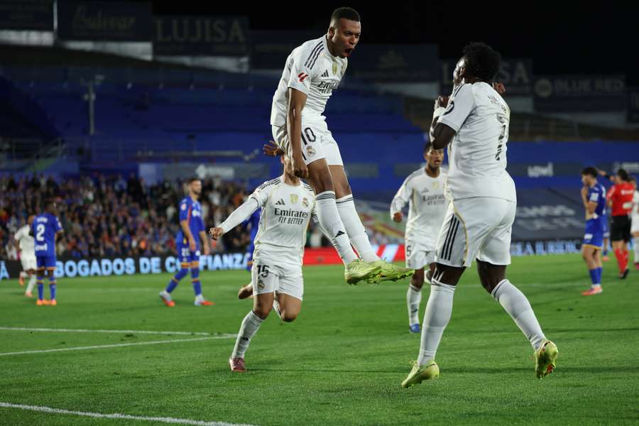 Mbappé celebra su gol en Getafe