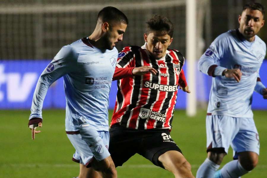 Pablo Maia em Bolívar 1x1 São Paulo, pela Sul-Americana