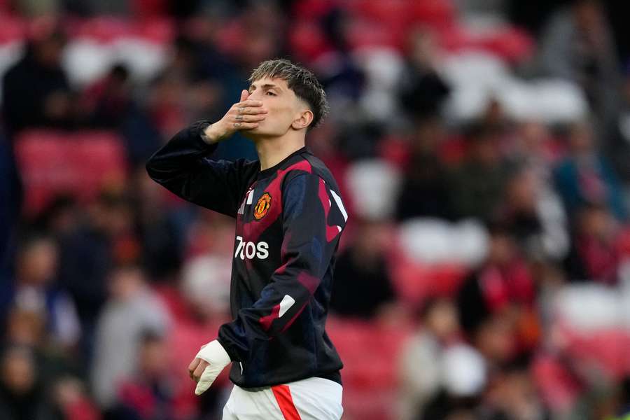 Alejandro Garnacho en el partido de vuelta de las semifinales de la Europa League.