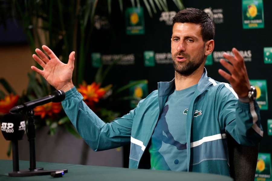 Djokovic speaks to the media