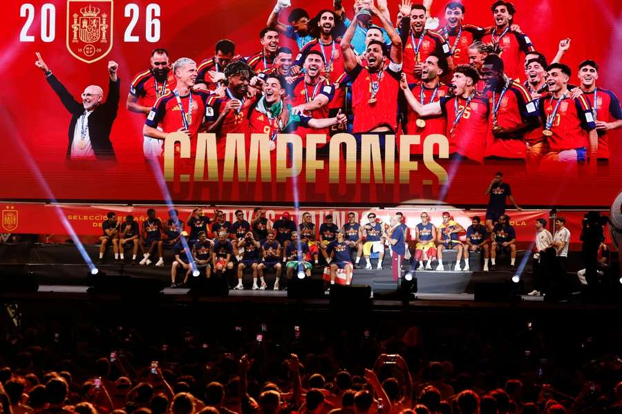 España celebra su victoria en el Mundial en Madrid España celebra su victoria en el Mundial en Madrid