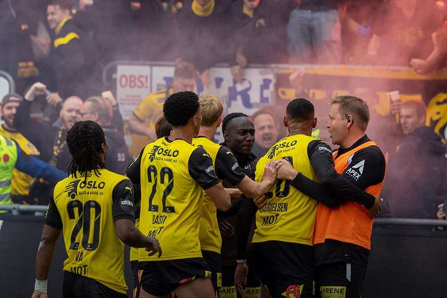 A festa dos jogadores do Lillestrom