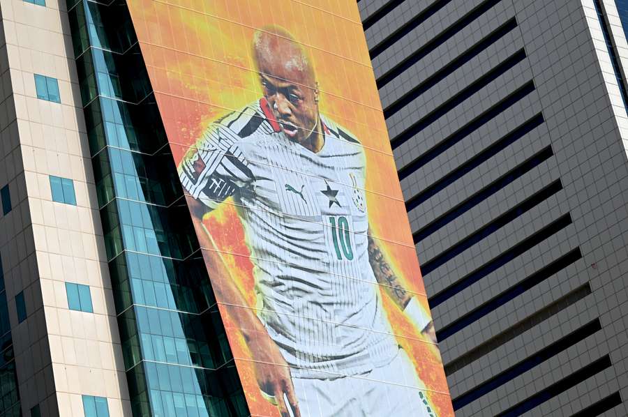 Ein Graffiti von André Ayew