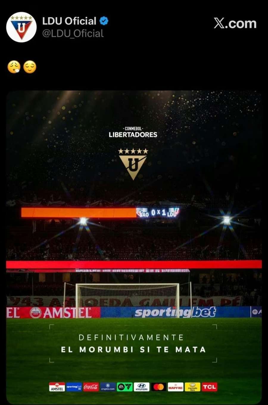 Publicação da LDU em provocação ao São Paulo