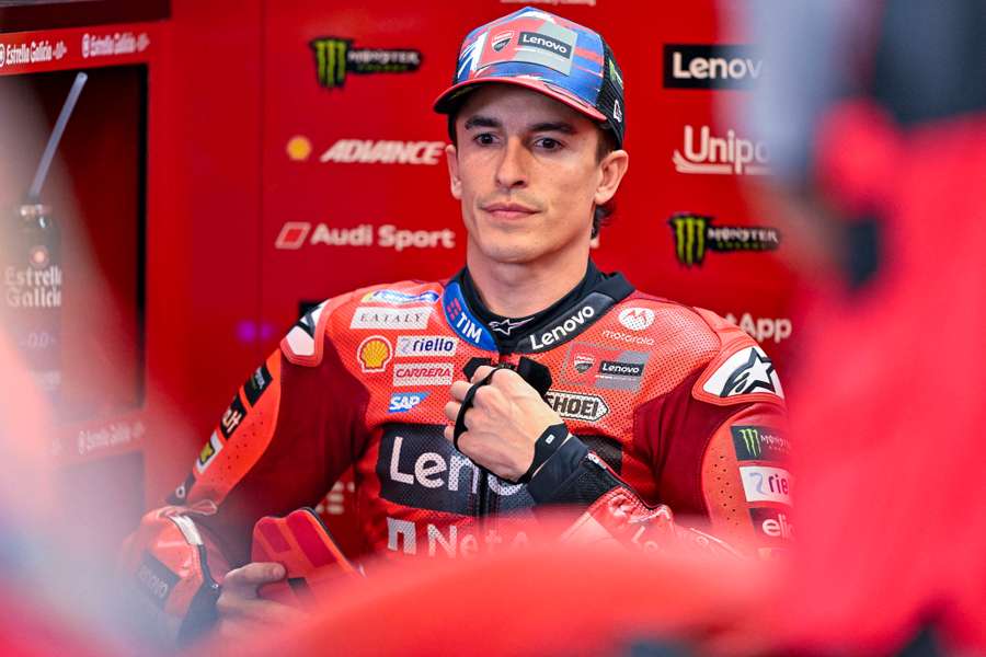 Marc Marquez looks on 