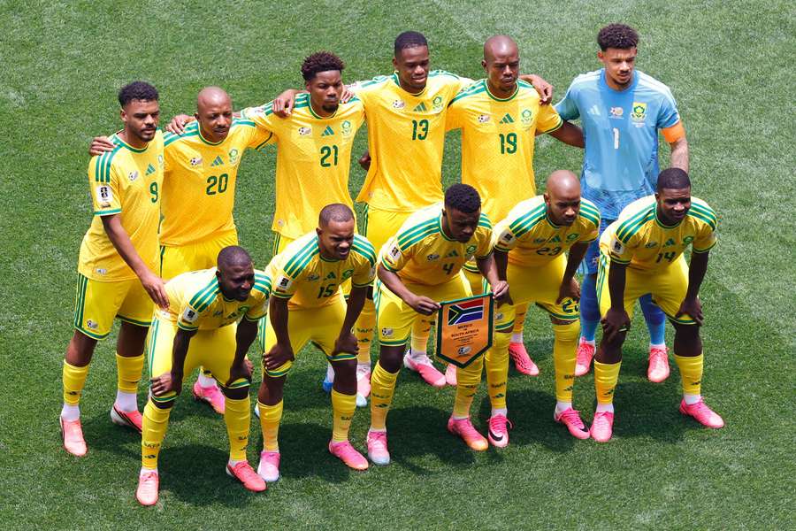 South Africa line up before the FIFA World Cup match against Mexico South Africa line up before the FIFA World Cup match against Mexico