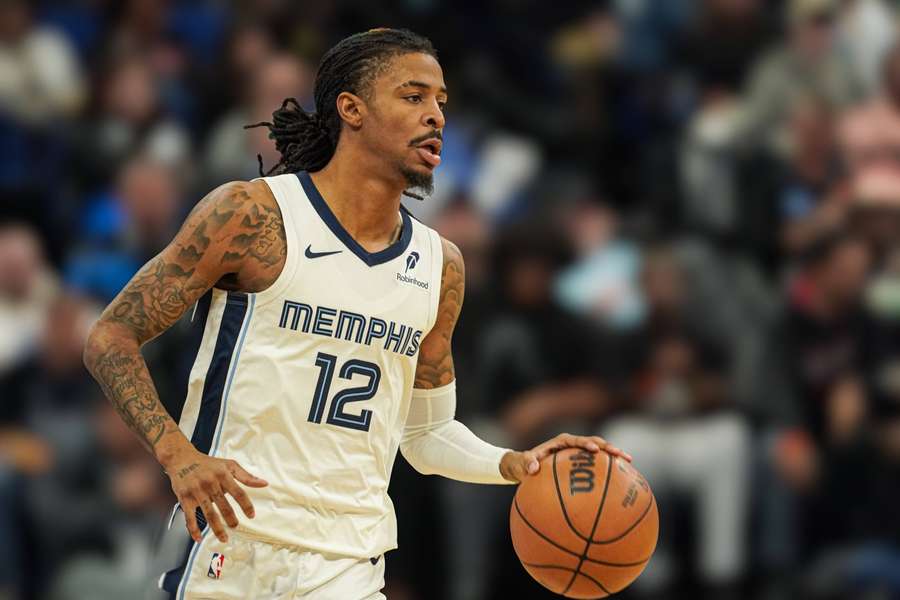 Ja Morant during a game playing for the Grizzlies Ja Morant during a game playing for the Grizzlies