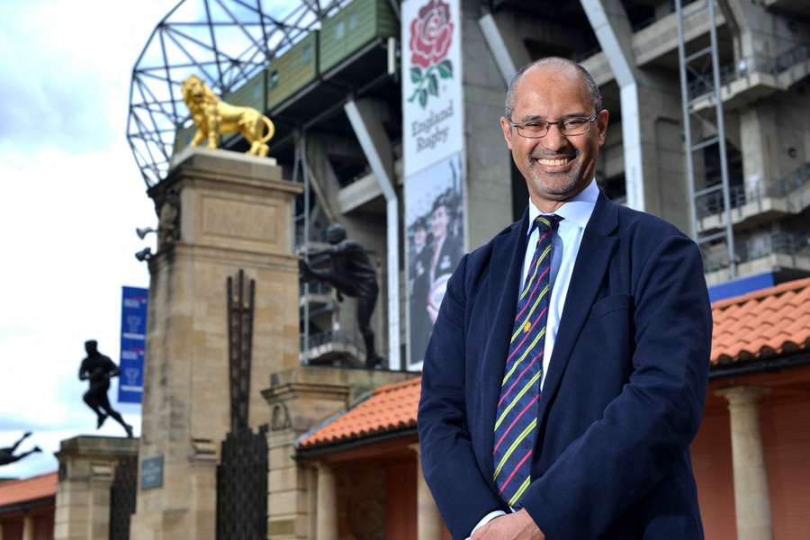 Tom Ilube posing outside Twickenham