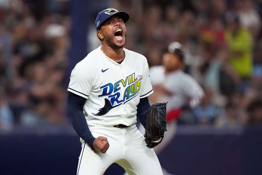 Freddy Peralta celebrates during Game 2 of 2026 ALCS Freddy Peralta celebrates during Game 2 of 2026 ALCS