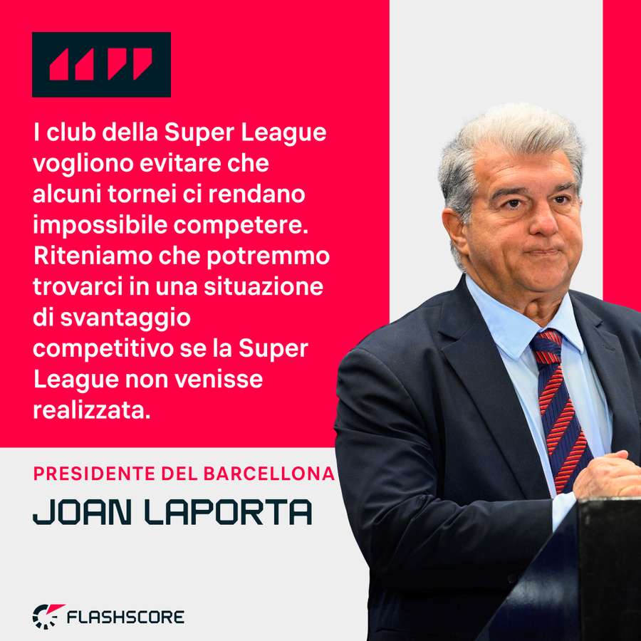 Le parole di Joan Laporta sulla Superliga Le parole di Joan Laporta sulla Superliga
