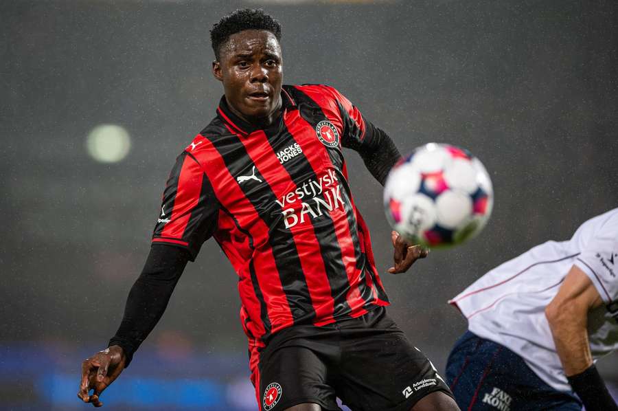 FC Midtjyllands Franculino in action against AGF in the Danish Superliga
