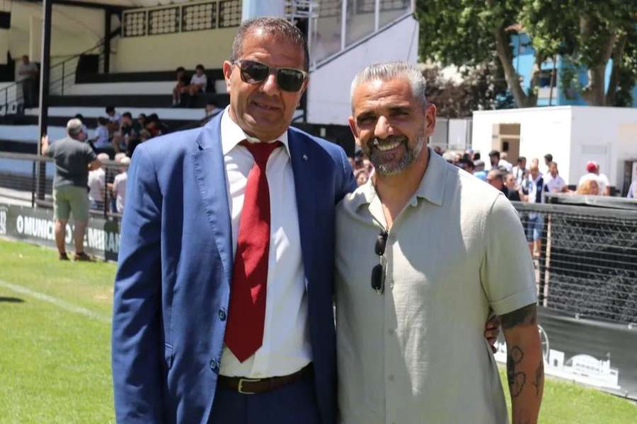 Carlos Correia, presidente do Mirandela, com Rui Borges
Carlos Correia, presidente do Mirandela, com Rui Borges