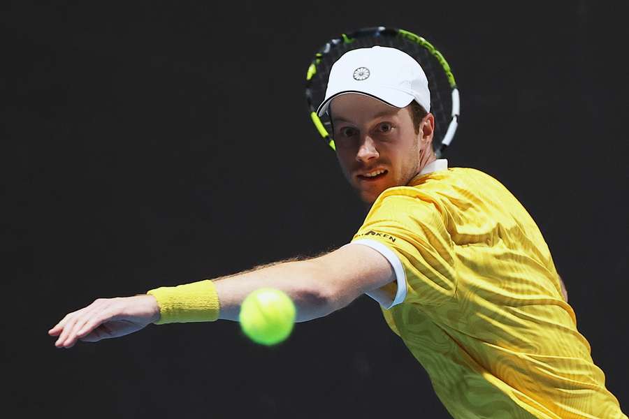 Botic van de Zandschulp tijdens de Australian Open