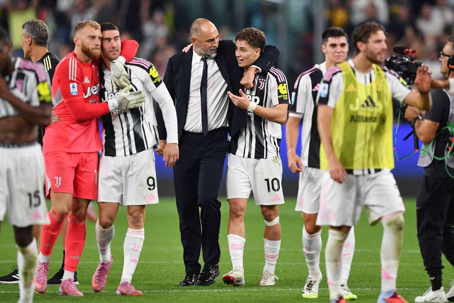 La Juventus festeggia il trionfo contro l'Inter