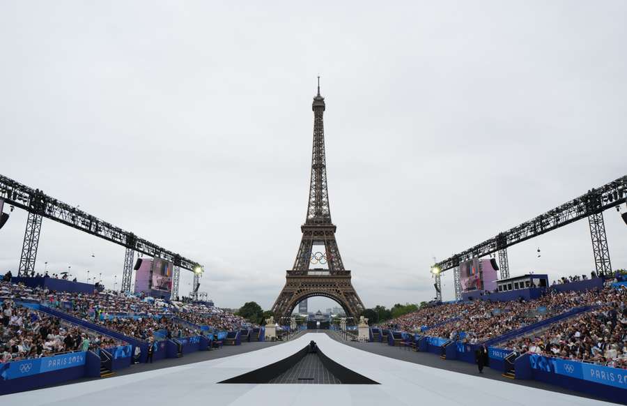 General view from inside the Trocadero during the opening ceremony