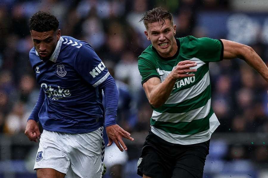 Gyokeres em ação diante do Everton Gyokeres em ação diante do Everton