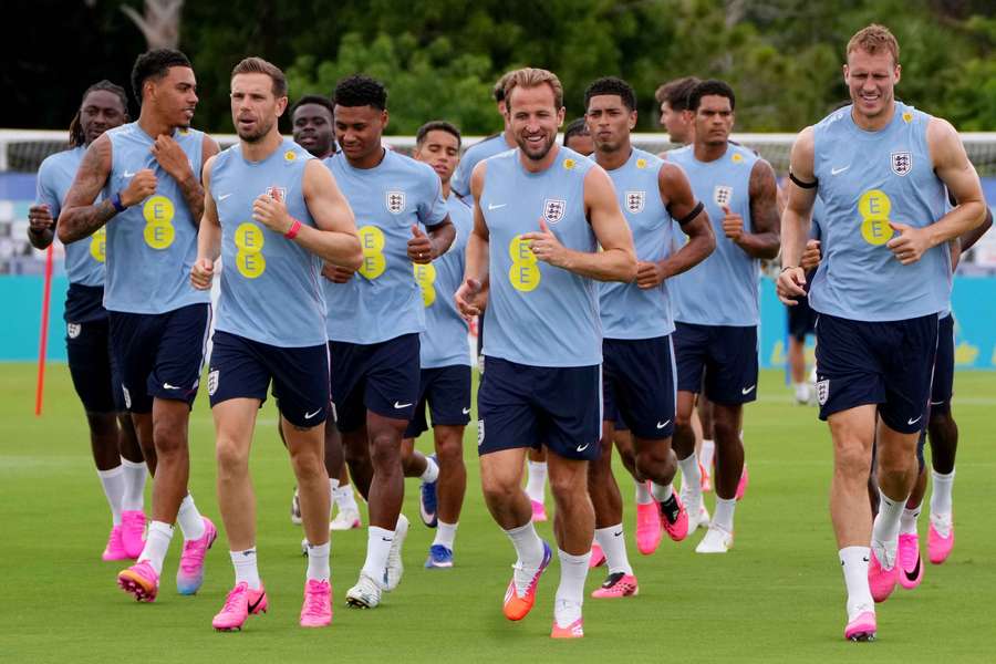 Jugadores de Inglaterra durante un entrenamiento
