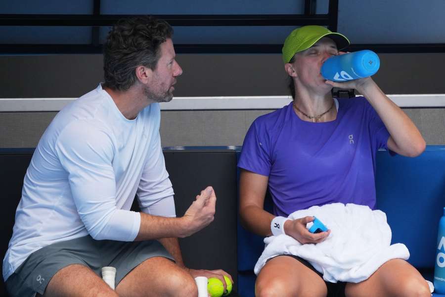 Swiatek und Fissette bei den Australien Open.