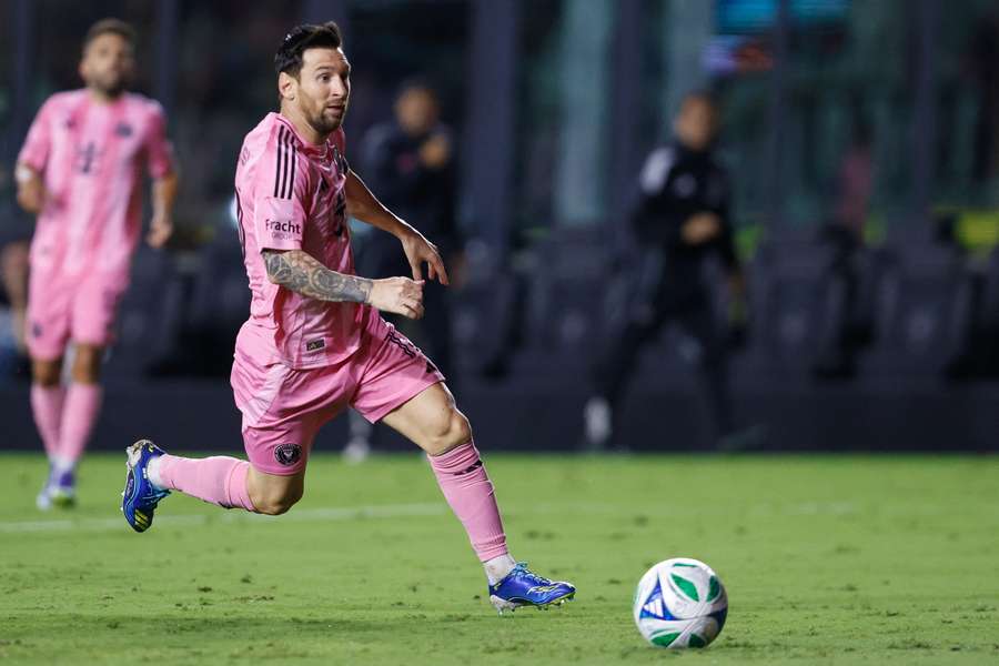 Lionel Messi controls the ball in MLS match vs. DC United