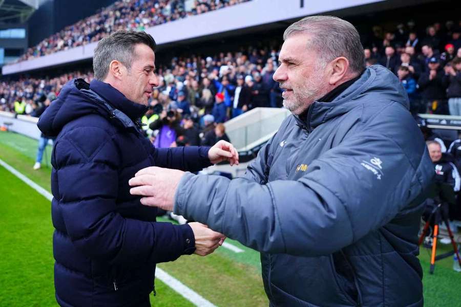 Fulham's SIlva and Tottenham's Postecoglou