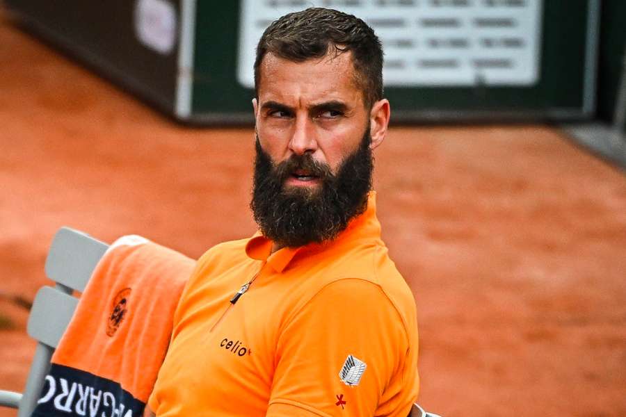 Benoit Paire durante uma sessão de treino.