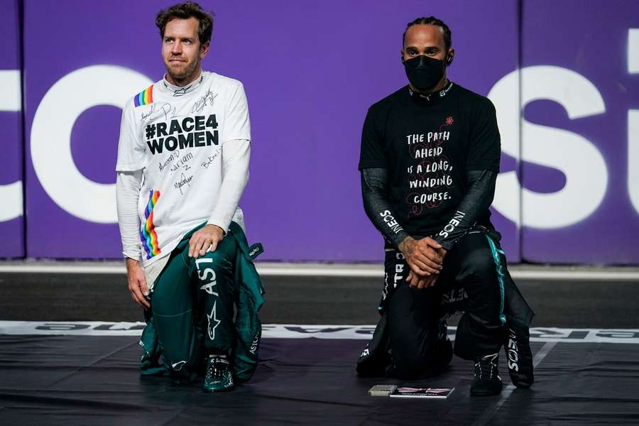 Vettel e Hamilton protestam no GP da Arábia Saudita