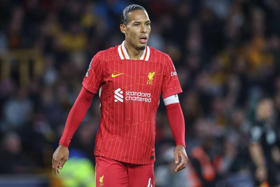 Van Dijk was in a great mood after Liverpool went top of the Premier League with a 2-1 win at Wolves