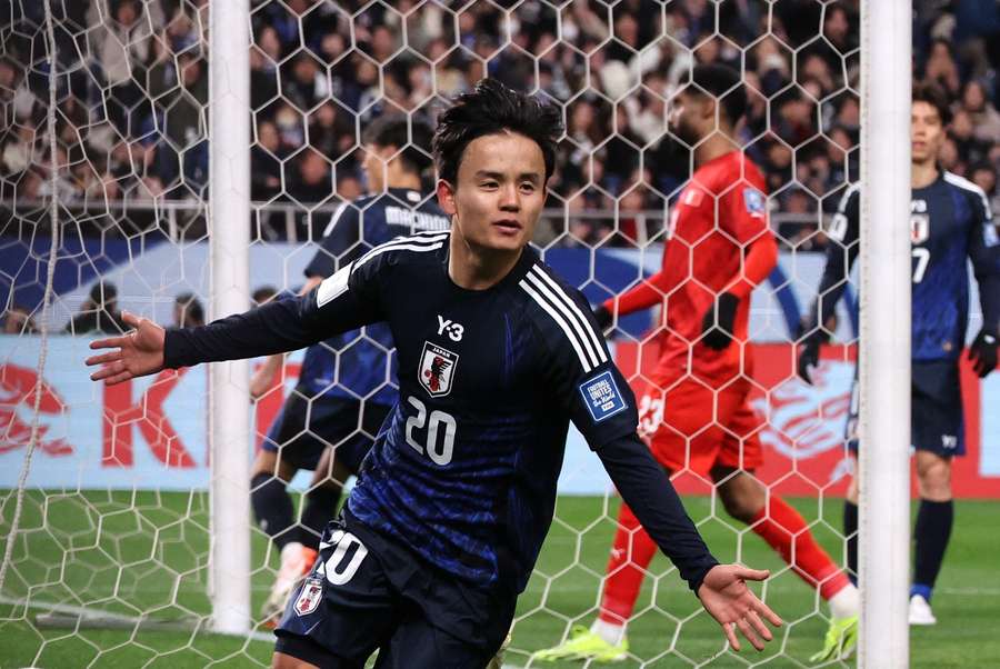 Kubo celebra su gol.